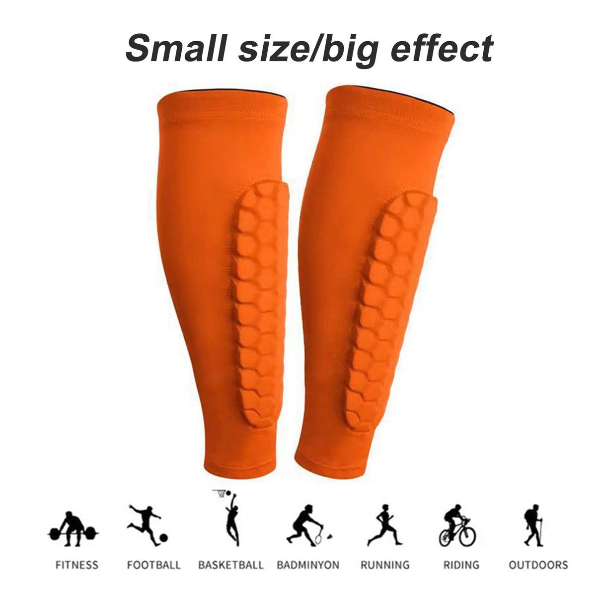 Football Shin Guards Advanced Soccer Shin Guards Impact for Adults Orange