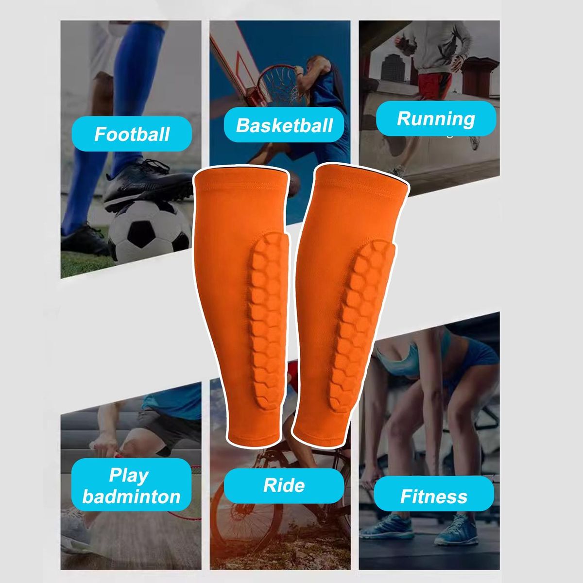 Football Shin Guards Advanced Soccer Shin Guards Impact for Adults Orange