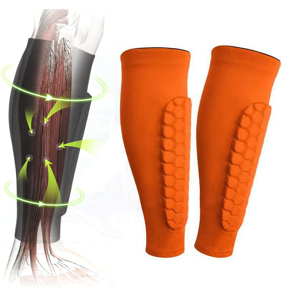 Football Shin Guards Advanced Soccer Shin Guards Impact for Adults Orange