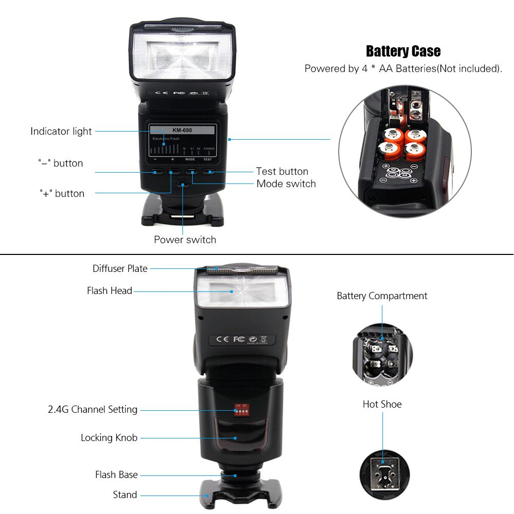 Professional On-camera Flash Light Speedlite Speedlight With
