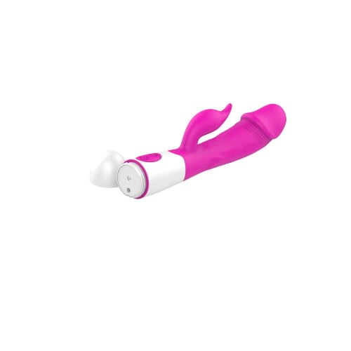 30 Speed Rechargeable Silicon Gspot Rabbit Vibrator Sex Toy - 20mAh - Pink