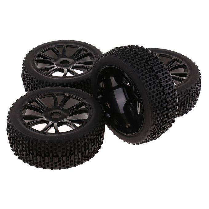 4 Pcs 17mm Hub Wheel Rims & Tyres For 1:8 Scale HSP HPI RC Car Buggy