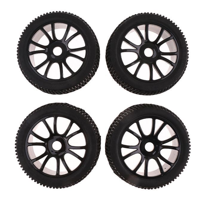 4 Pcs 17mm Hub Wheel Rims & Tyres For 1:8 Scale HSP HPI RC Car Buggy