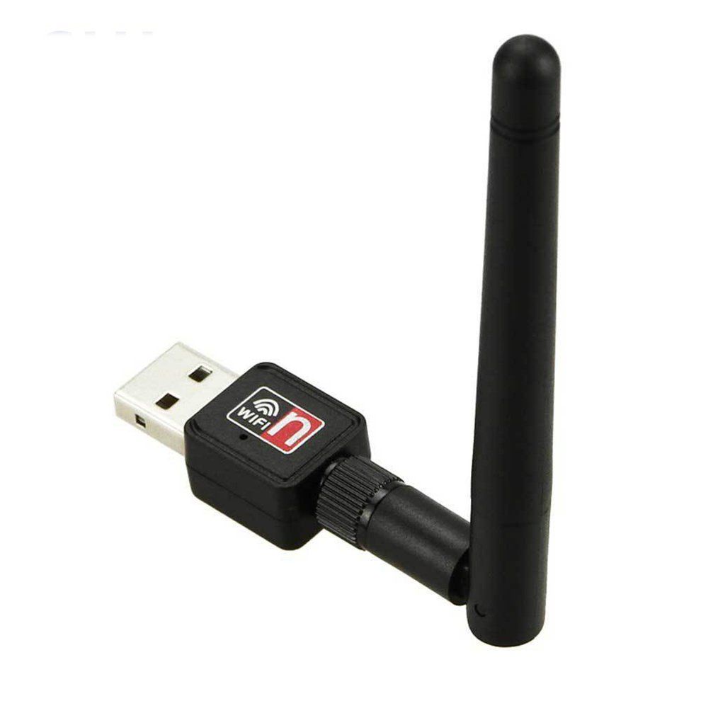 Mini USB WiFi Adapter 1 M 2dB Antenna USB WiFi Re Eiver Wireless Network  Ard-Black