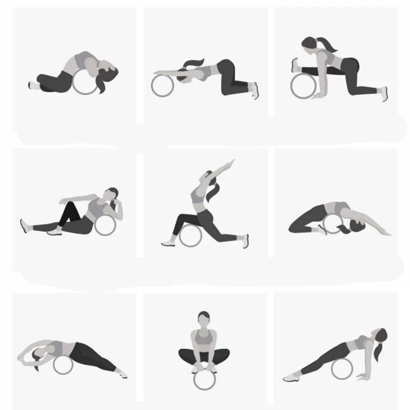 Wood Yoga Wheel Pilates with Buddha Lotus Professional TPE Yoga Circles Gym Workout Back Training Tool For Bodybuilding Fitness