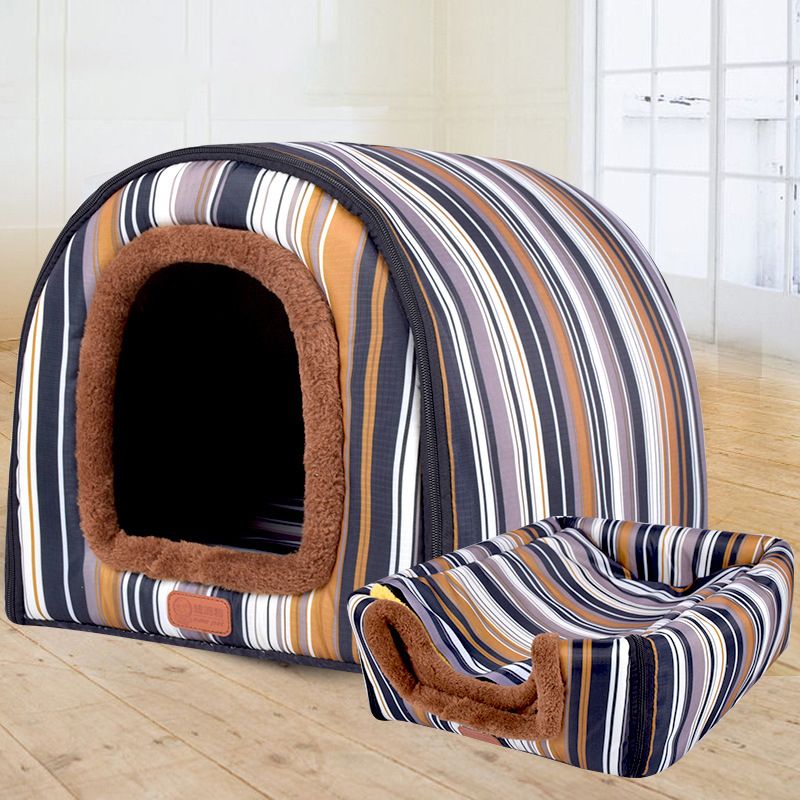 Foldable Pet Dog House For Dogs Cat Print Stars Soft Kennel Mat Winter Warm Indoor Sleeping Cage Cat Nest Dog House Pet Supplies-1