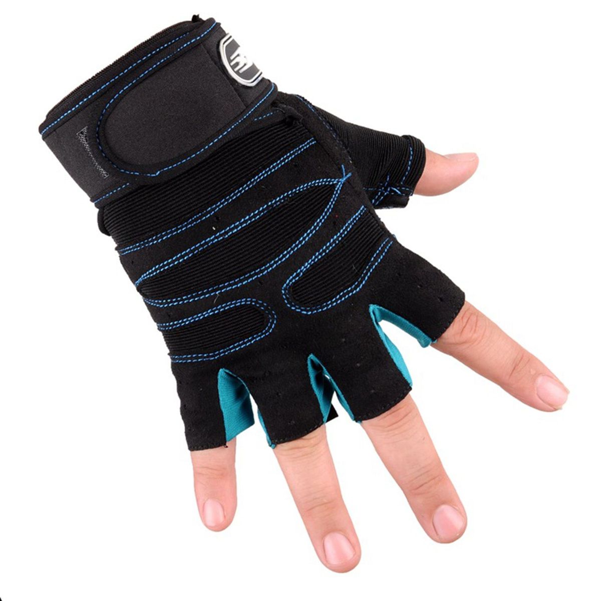 1 Pair Fitness Gloves Breathable Antiskid Wear-Light Blue