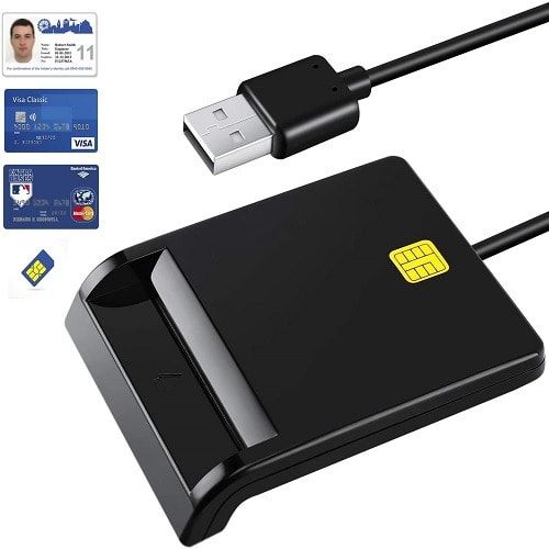 DOD Military CAC USB Smart Chip Card Reader For Windows, MAC OS 10.6-10.10 And Linux