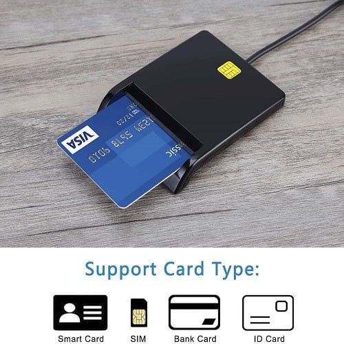DOD Military CAC USB Smart Chip Card Reader For Windows, MAC OS 10.6-10.10 And Linux