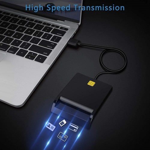 DOD Military CAC USB Smart Chip Card Reader For Windows, MAC OS 10.6-10.10 And Linux