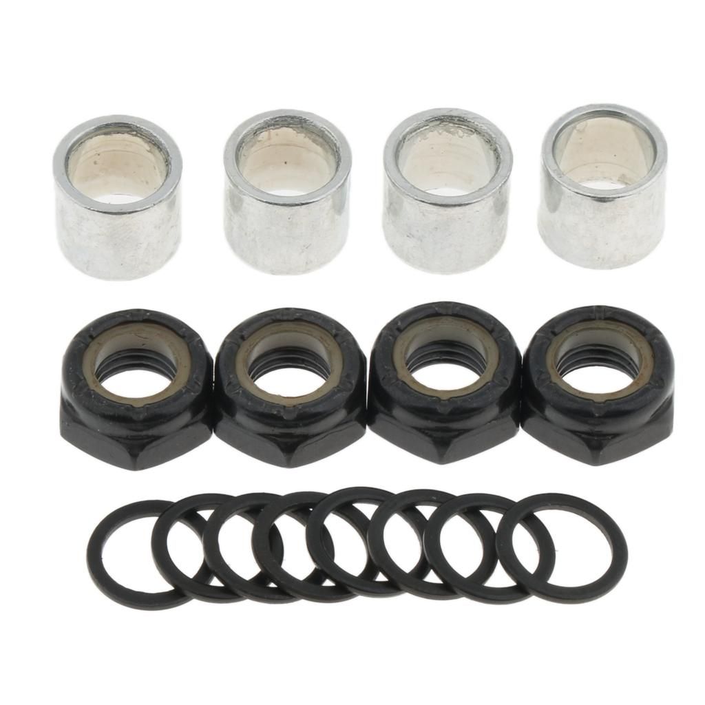 Skateboard Bearings W Bearing Spacer Nuts Axle Speed