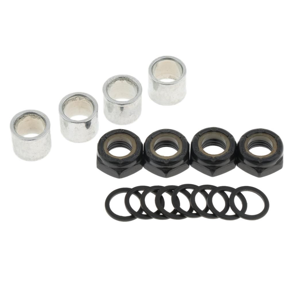 Skateboard Bearings W Bearing Spacer Nuts Axle Speed