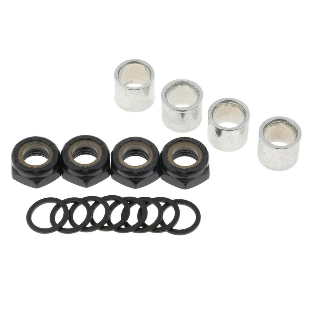 Skateboard Bearings W Bearing Spacer Nuts Axle Speed