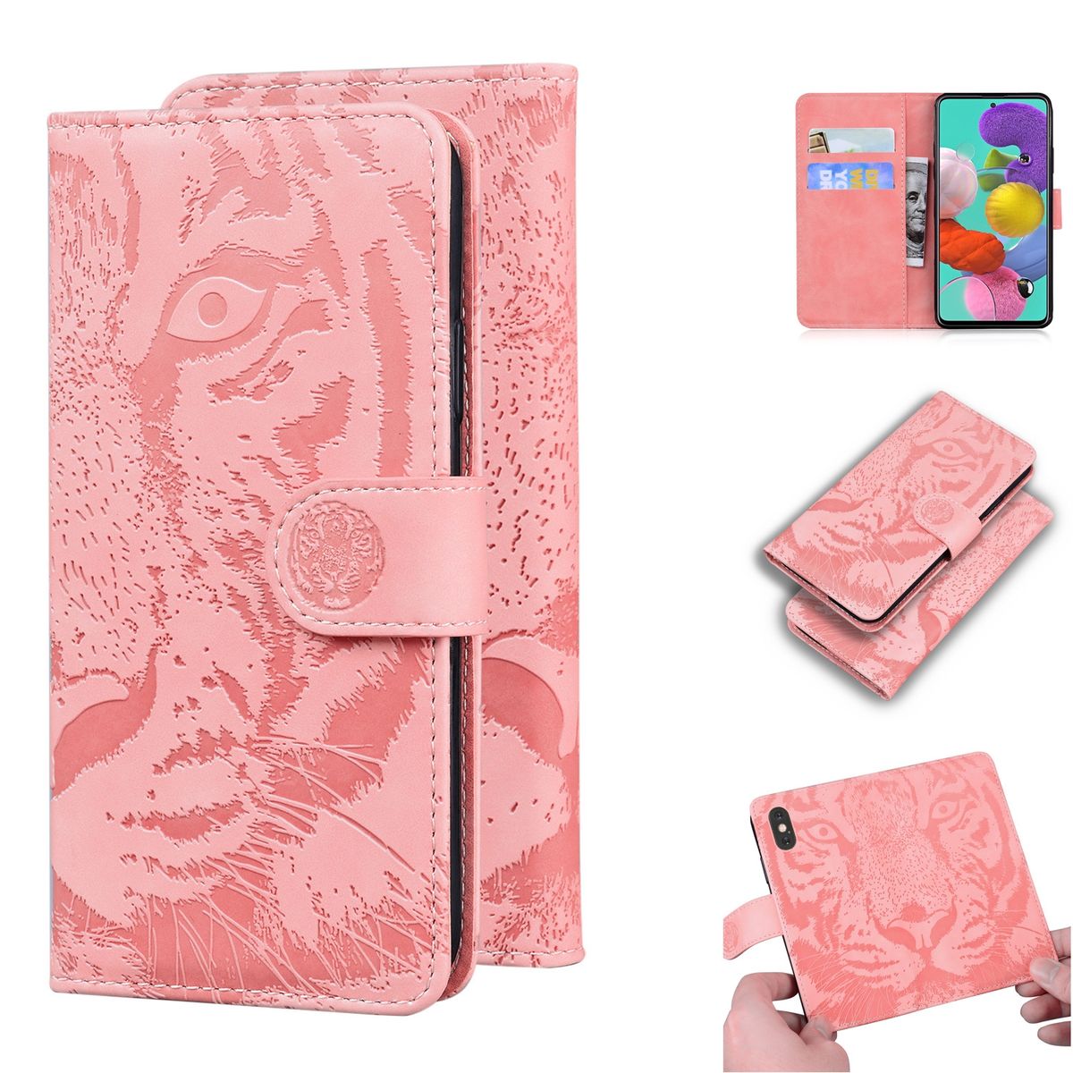 For Samsung Galaxy A51 4G Tiger Embossing Case