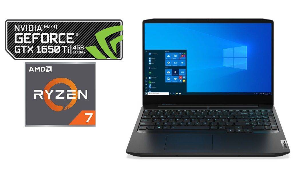 IdeaPad 3 Gaming Laptop Ryzen 7-8GB RAM 512GB SSD + 1TB HDD  NVIDIA GeForce GTX 1650 Ti Win 10