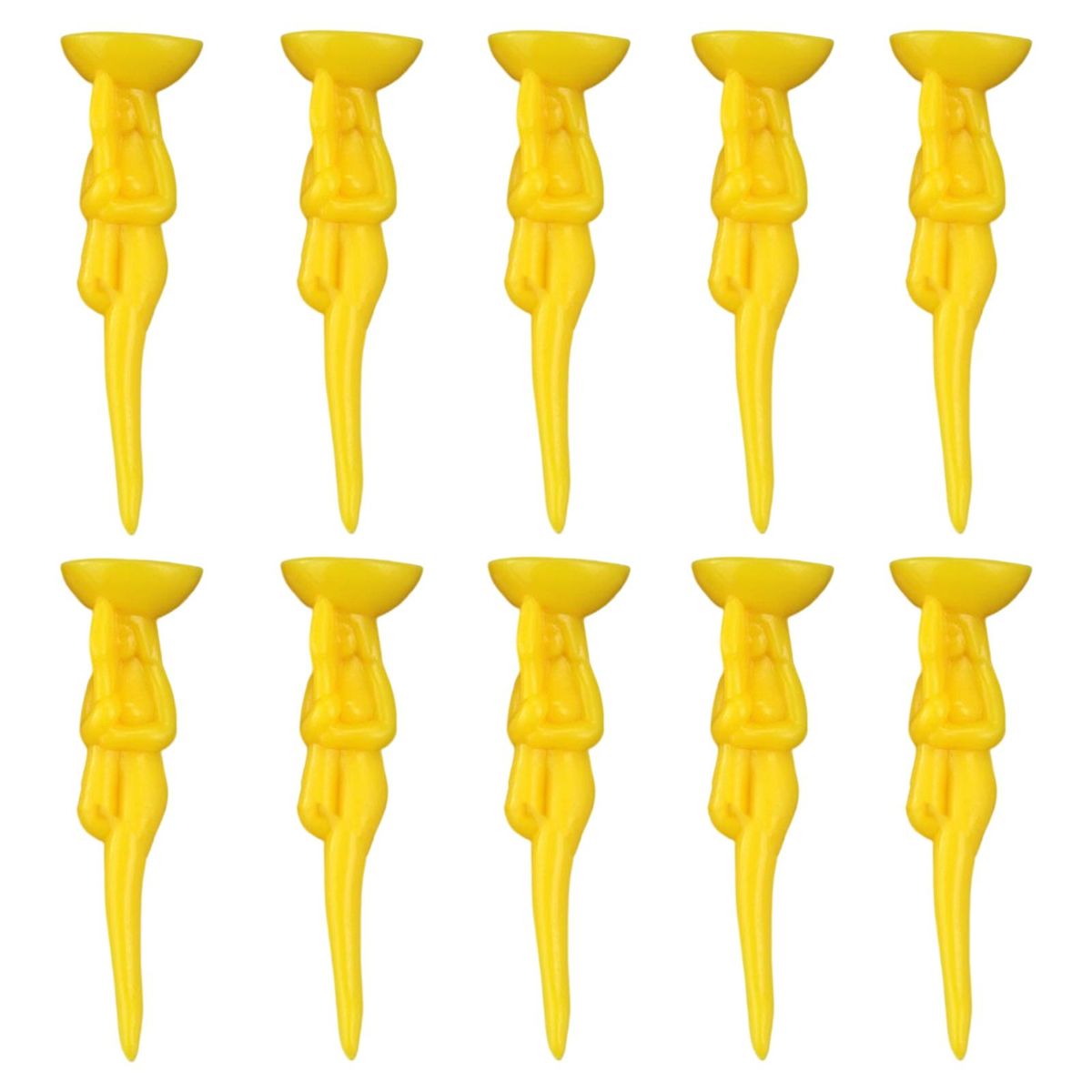 10Pcs Golf Training Tees Golf Ball Tees Beauty Spikes Yellow