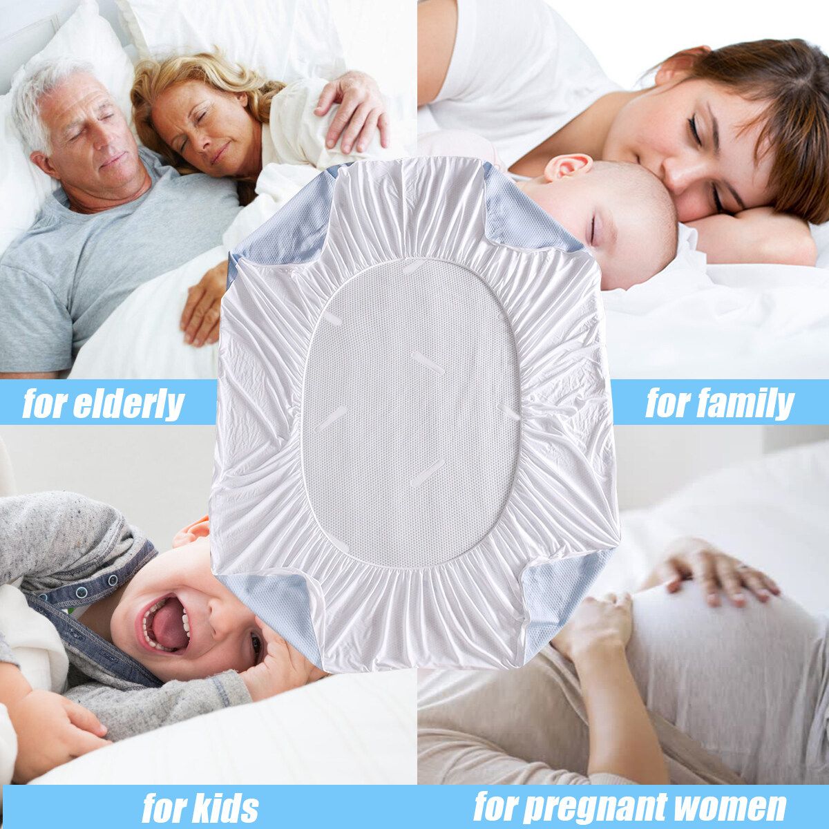 Waterproof Jacquard Mattress Topper Protector Cover Pad Hypoallergenic Against Dust Mites Bacteria 39x75+14inch