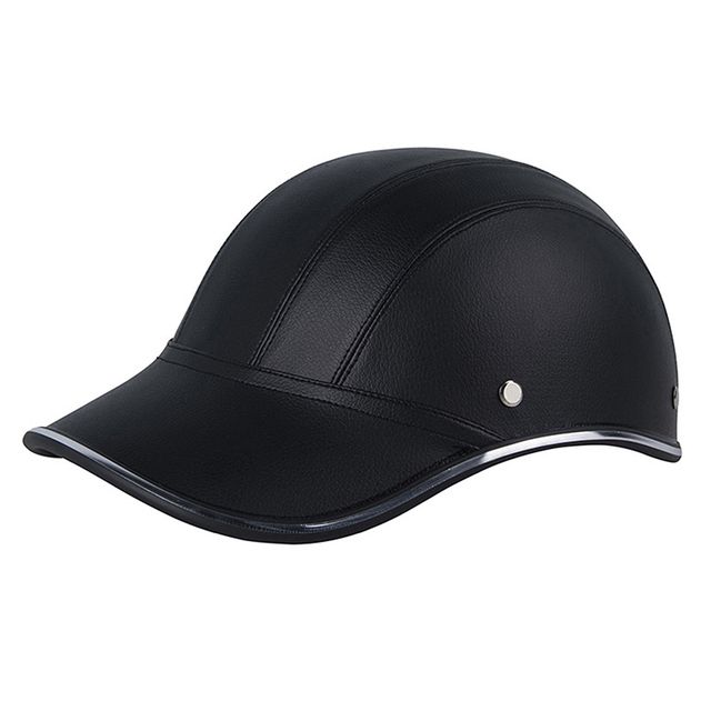 1pc Baseball Cap Style Motorcycle/bike Half Helmet Safety Hard Hat Half Face Vintage Summer Cap For Cafe Racer Chopper Scooter(#BK)