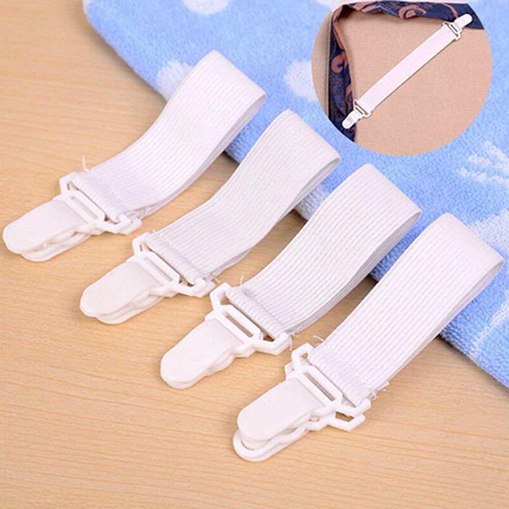 4 Pcs Bed Sheet Mattress Cover Blankets Home Grippers Clip-