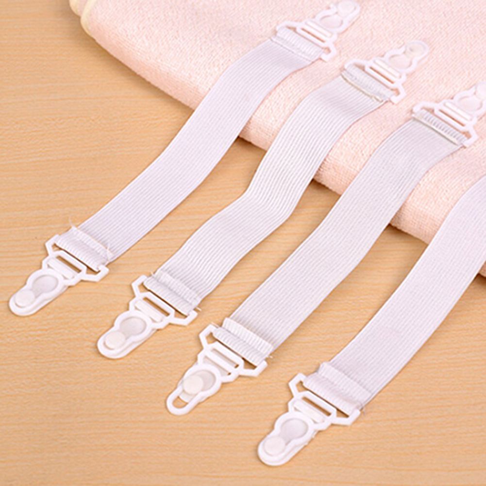 4 Pcs Bed Sheet Mattress Cover Blankets Home Grippers Clip-