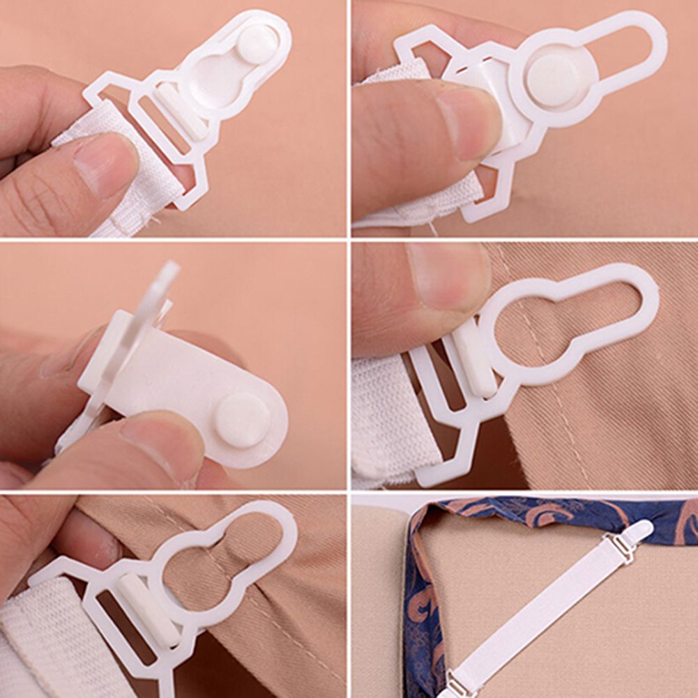 4 Pcs Bed Sheet Mattress Cover Blankets Home Grippers Clip-