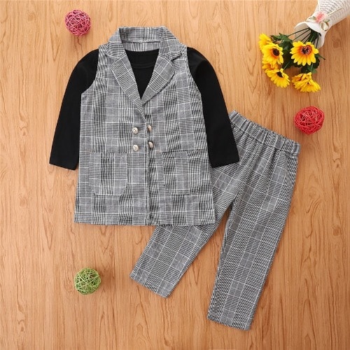 Jasmine 3 Piece Set - CEO Look- Black & Gray