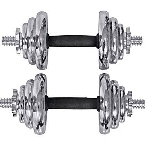 Dumbbells - Silver - 10kg Pair - 20kg