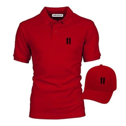 Men's Polo And Cap - Red