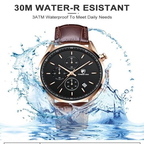 Cheetah Limited Edition Waterproof Wrist Watch - Black