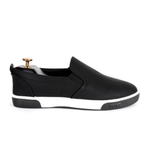 Men's Leather Office Slip-on-black