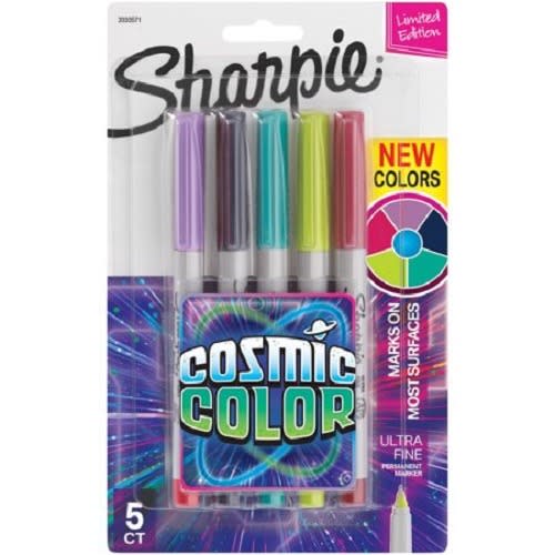 Sharpie Permanent Markers Ultra Fine Point Cosmic Color -5Pieces