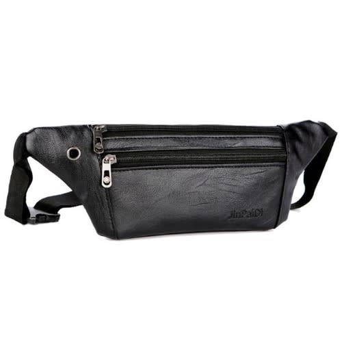 Ultra-Thin Pu Waist Bag - One Size Fits All - Black