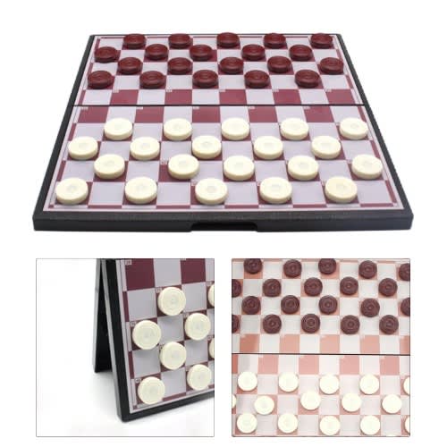 Foldable & Magnetic Checkers Board Game