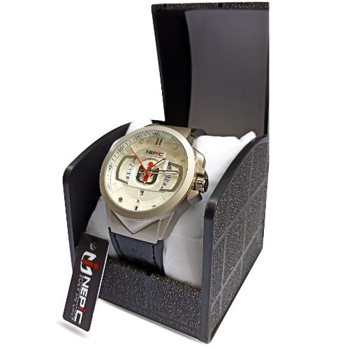 Leather Wrist Watch For Men - Black