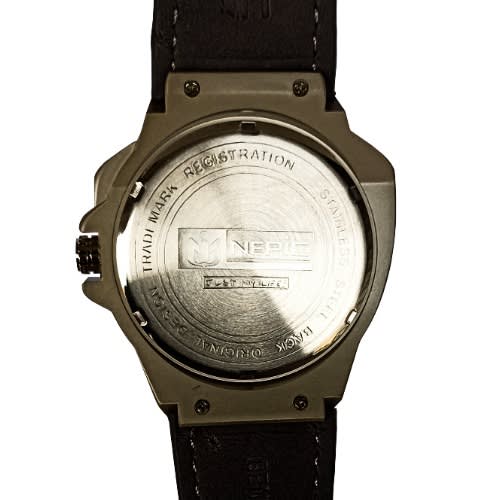 Leather Wrist Watch For Men - Black