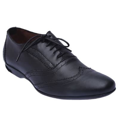 Patterned Lace Up Shoes - Black