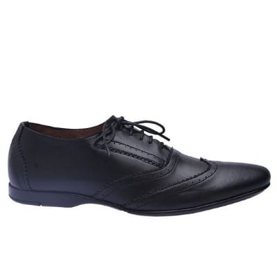 Patterned Lace Up Shoes - Black