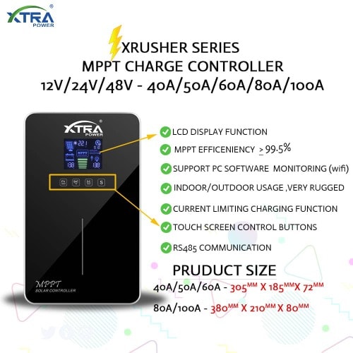 MPPT Touch Screen Charge Controller 12v/ 24v/ 48v/ 60a