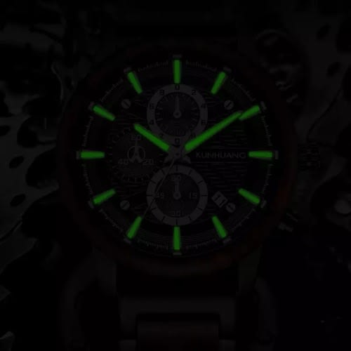 Sandalwood Wooden Watch Stainless Steel Luminous Quartz Water Resistant With Wooden Box, Fixing Tool