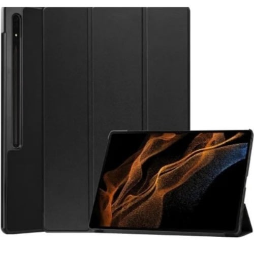 Flip Leather Case Cover For Samsung Tab A8 - Black
