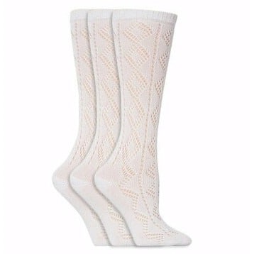 Girls Socks - White - Pack of 3