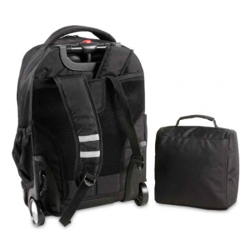 18" Set Beamer Rolling Backpack And Lunch Bag - Black