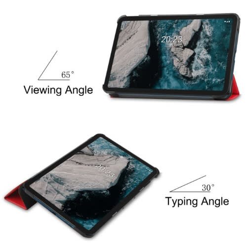 Flip Leather Case For Nokia T20 Red