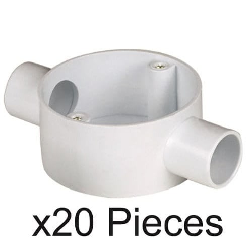20mm Pvc Through Box - 20 Pieces