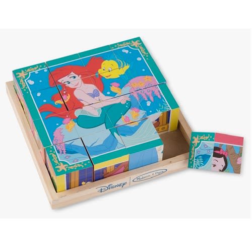 Disney Princess Wooden Cube 6-in-1 Puzzle With Storage Tray