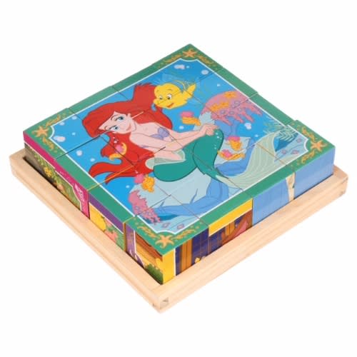 Disney Princess Wooden Cube 6-in-1 Puzzle With Storage Tray