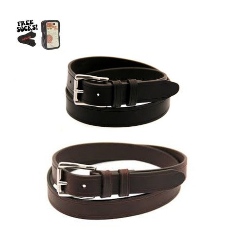 Men's Set of 2 Belts - Black & Brown