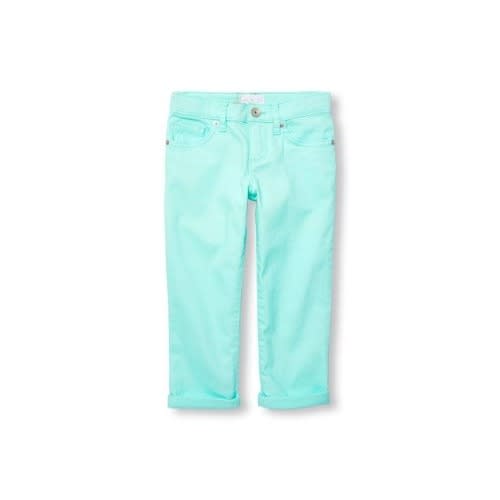 Girls' Solid Capri Jeans