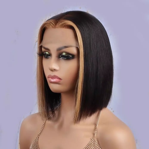 Highlight Bone Straight Bob Wig With Closure