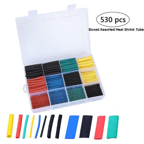 Boxed 530 Pieces Assorted Heat Shrink Wire Insulation Tube